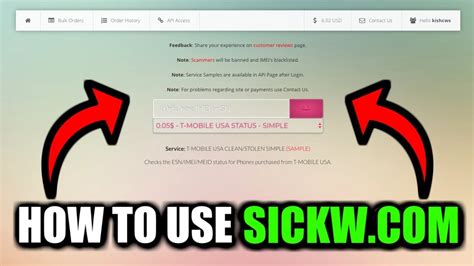 How To Check IMEI on Sickw For iPhone & Android (2022) - YouTube. 0:00 / 5:44. How To Check IMEI on Sickw For iPhone & Android …